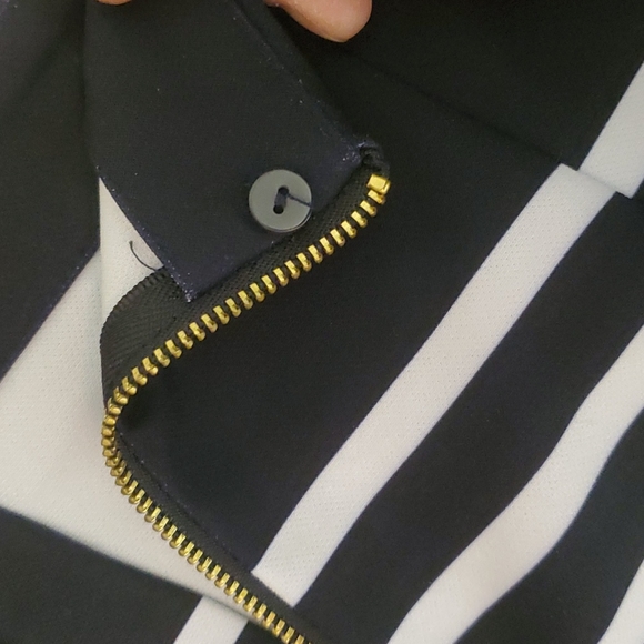 H&M Womens Navy Blue/White Nautical Striped Pencil Skirt-Back Zipper-Sz 4 - Picture 11 of 17